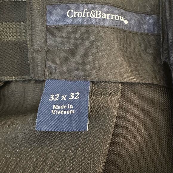 Mens Croft & Barrow Classic Black Trousers/Slacks - Picture 9 of 10